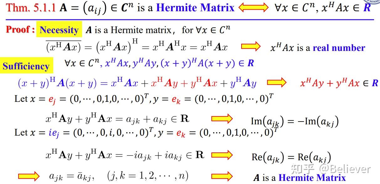 矩阵论学习笔记六Hermite矩阵与正定矩阵 知乎