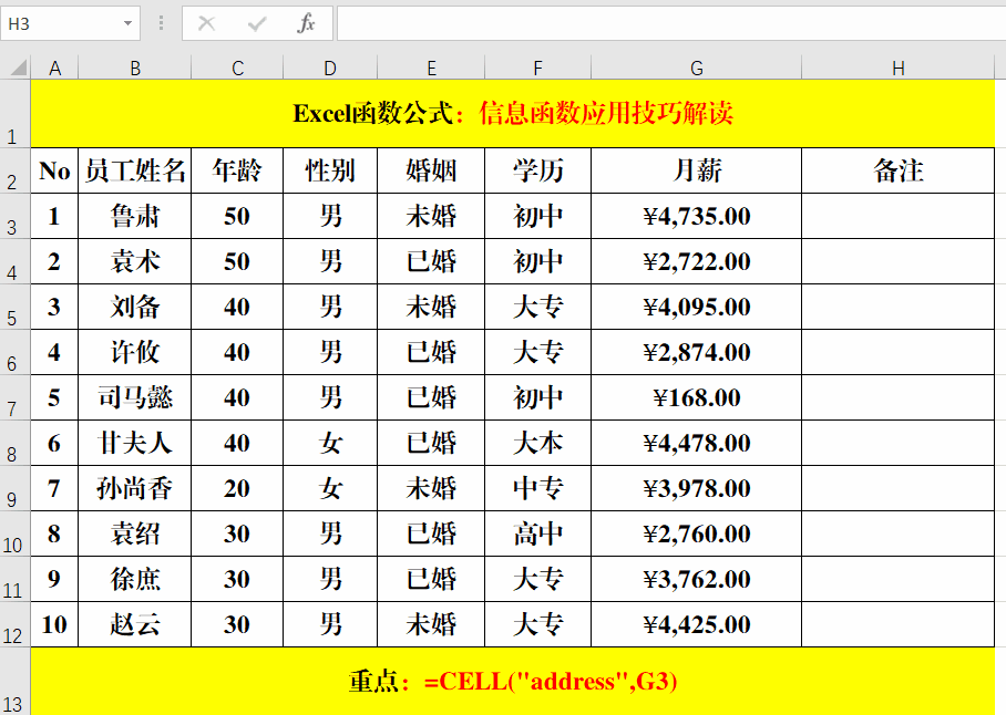 excel工作表中20个信息函数应用技巧解读!