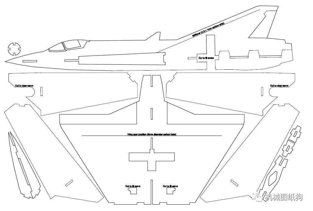 【飞行模型】draken飞机航模制作图纸 pdf格式