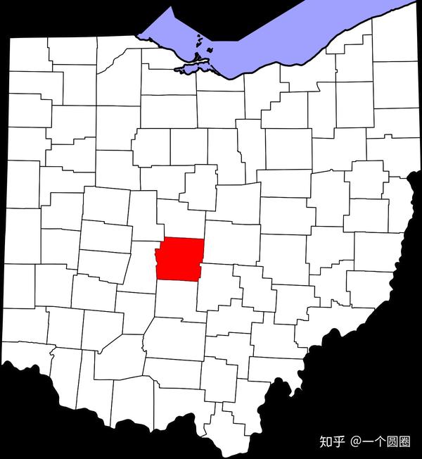 富兰克林县在俄亥俄州的位置