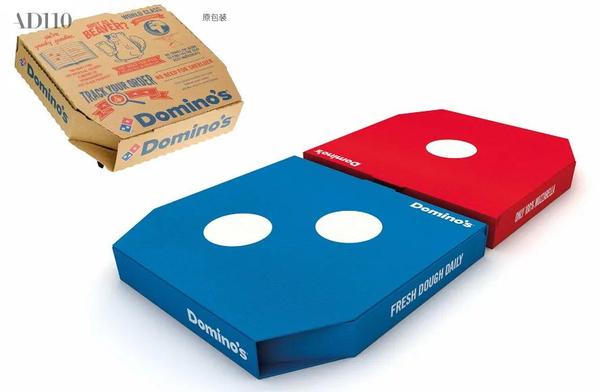 domino&#39;s旧包装(左上角),新包装(右下角)  图片来源:ad110