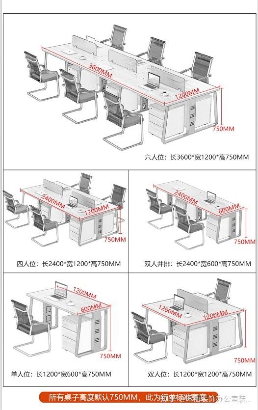 四个工位办公桌多大尺寸常见办工位做尺寸大小介绍