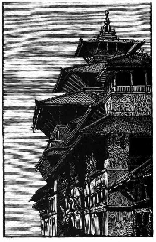 杜巴广场建筑   木刻版画   richard wagener