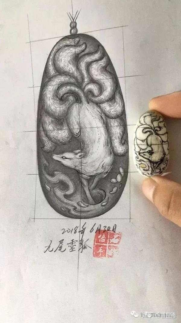 我是雕刻师,精美玉雕素描雕刻手稿一览