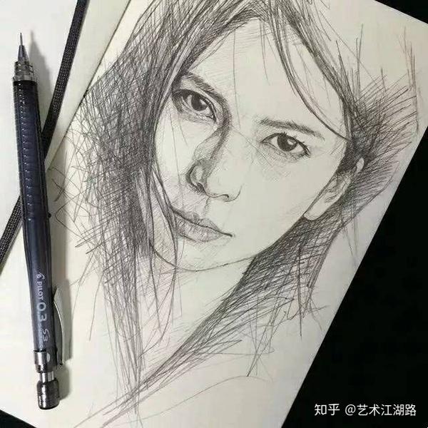 美女素描头像分享