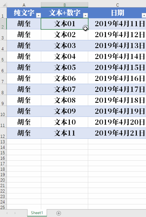 不做其他操作,直接点击这个小按钮,可以选择填充的方式为【复制单元格