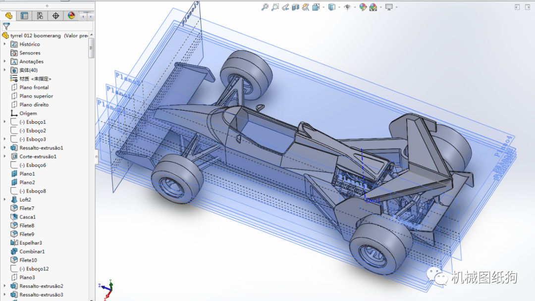 solidworks装配体图纸,SolidWorks装配图 012 boomerang三角尾翼赛车3d数模图纸 solidworks设计