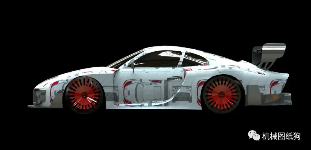 汽车轿车porsche935跑车简易模型3d图纸solidworks设计