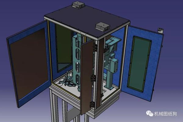 【工程机械】设备机箱钣金结构3d图纸 catia设计 附igs格式