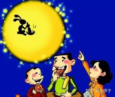 爸爸给我们讲中秋节的故事,这时我抬头一看,一轮圆圆的明月挂在天空
