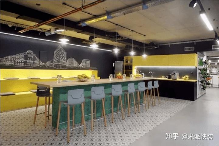 间不仅能满足员工的基本茶水功能,还能展现出公司的企业形象和文化