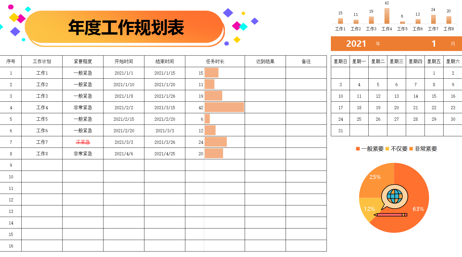 6,年度okr工作规划表-绩效考核7,工作规划表-管理进度表8,个人工作