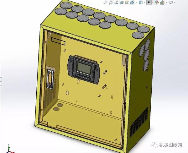 【工程机械】室内悬挂式机箱钣金结构3d图纸 solidworks设计