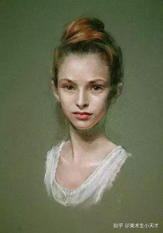 人物肖像色粉画