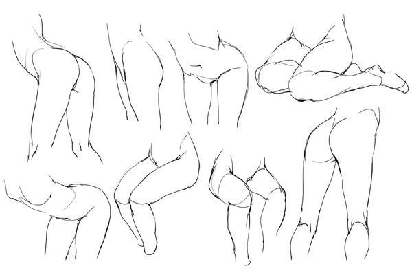 美少女基础人体绘画教程——腿部的结构比例分析与素材!