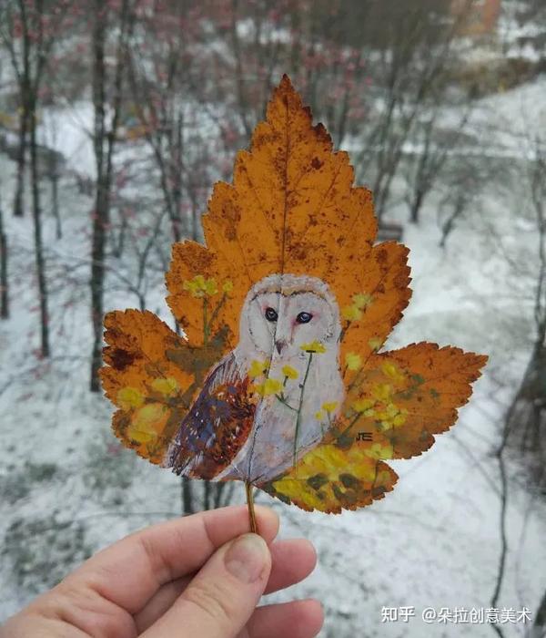 树叶画 | 落叶中的画纸,彩绘出另一片绚丽的世界