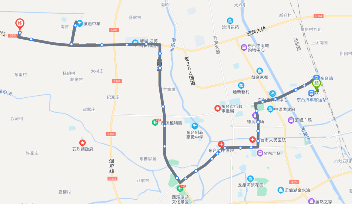 江苏东台火车站东台11路公交车路线:首末班:07:05-18:10:一j客运站