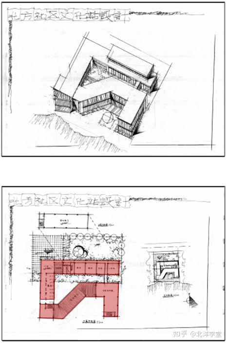 s形的建筑形成两个庭院,一个是封闭的,作为中心庭院.