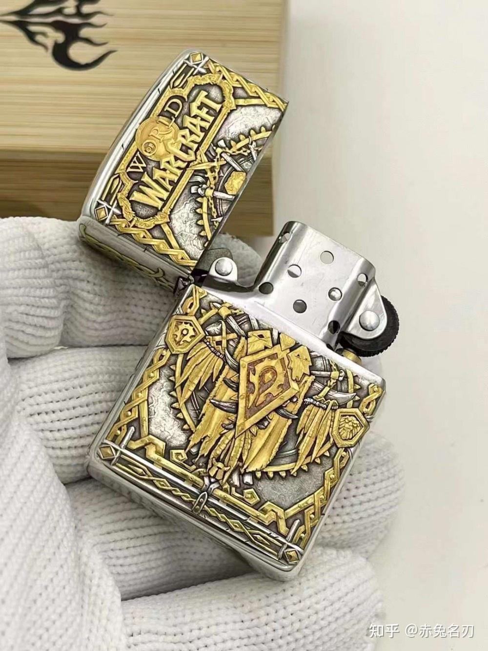 zippo 纯银錾金 魔兽世界 藏品