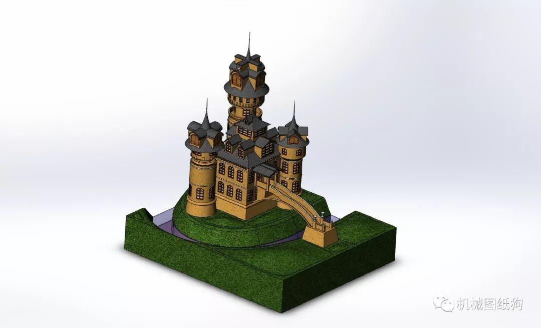 生活艺术 简易欧式古城堡模型3d图纸solidworks设计