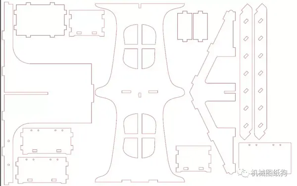 【生活艺术】5mm厚五层小楼拼装模型激光切割图纸 dwg cdr格式