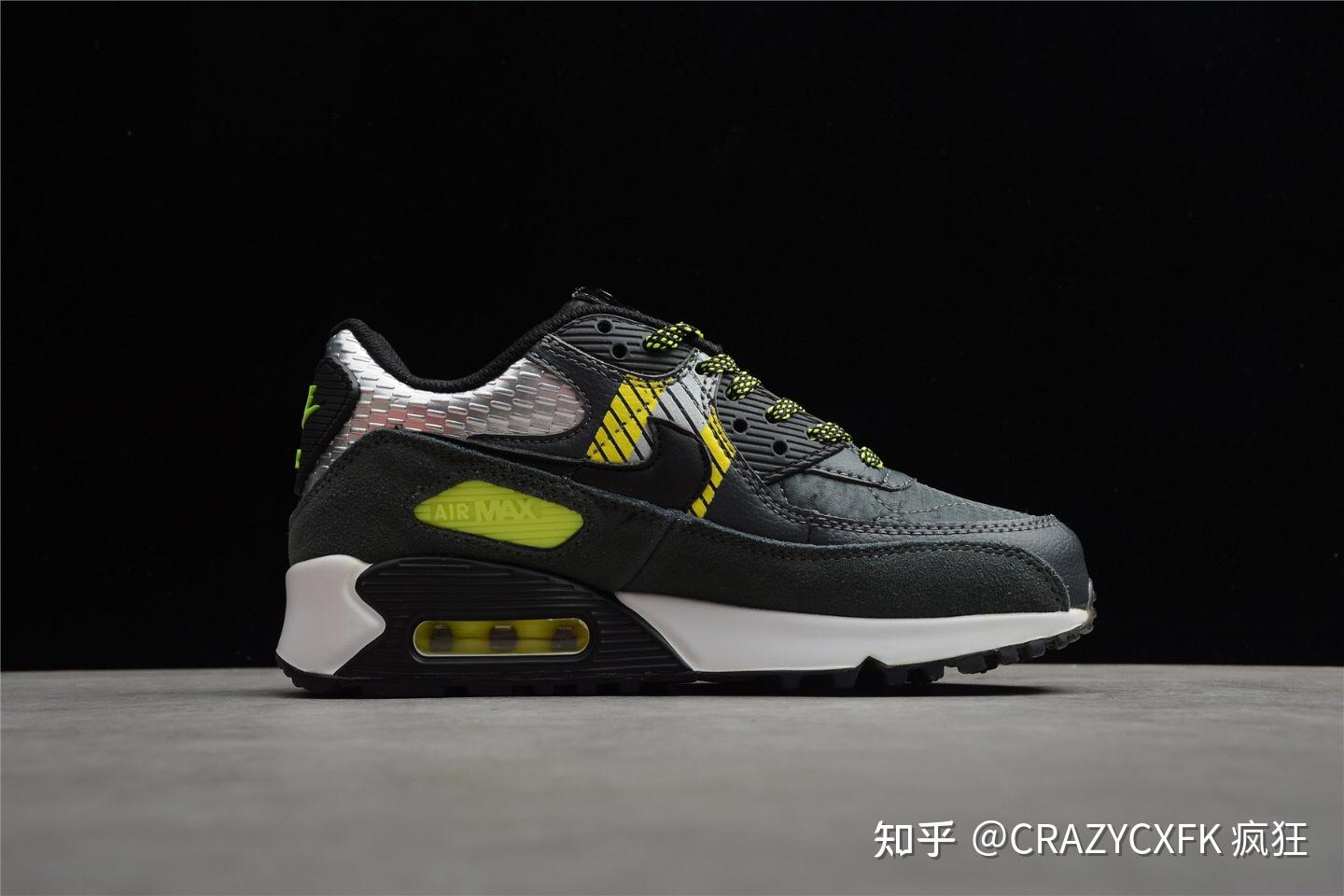 耐克nikeairmax903m黑绿反光半掌气垫运动鞋