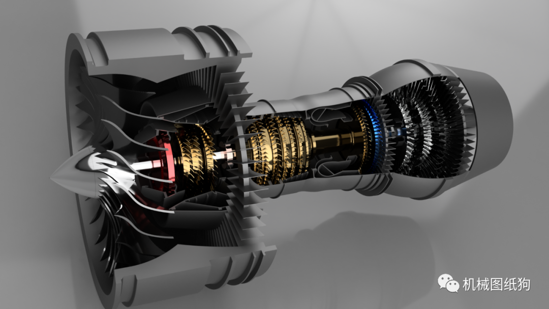 发动机prattwhitney涡扇发动机3d数模图纸catia设计附stp