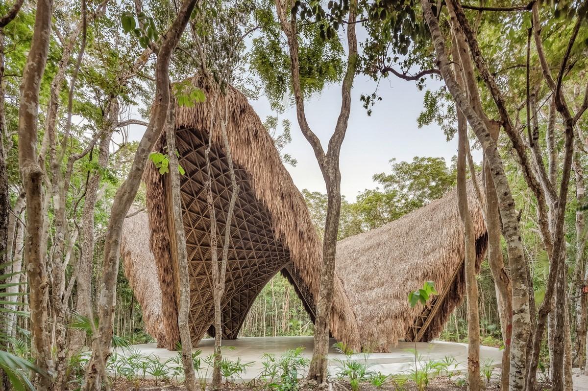 竹子建筑建造的墨西哥寺庙特色竹亭(竹景观)造型大气磅礴令人惊叹