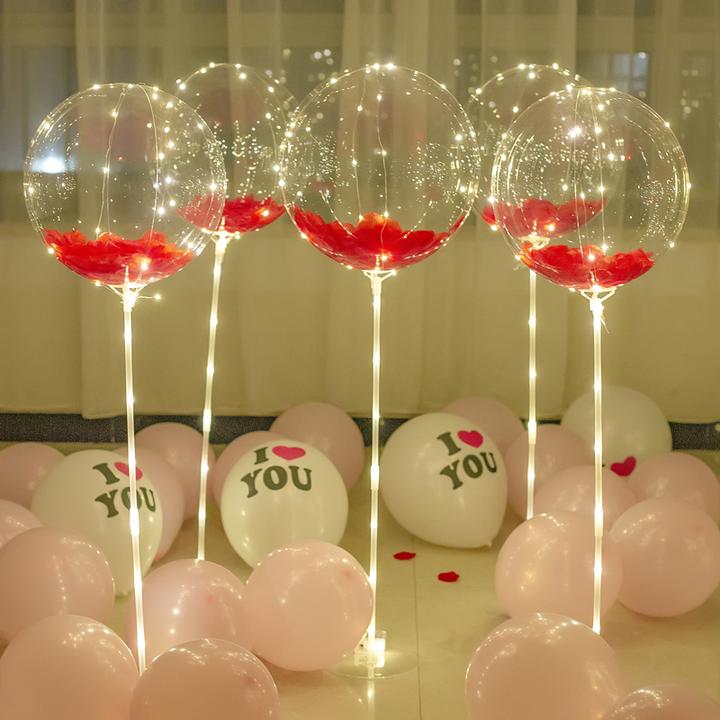 波波球生日装饰气球场景情人节布置网红发光浪漫派对