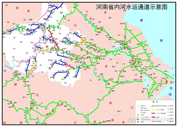 河南省内河航道港口分布图