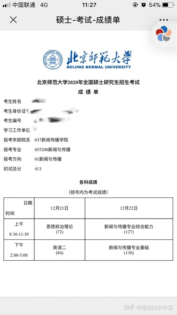 二战三跨北师大新传专硕mjc总分第一413分考研经验帖
