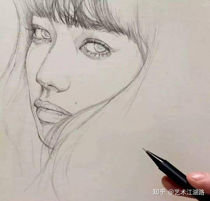 美女素描头像分享