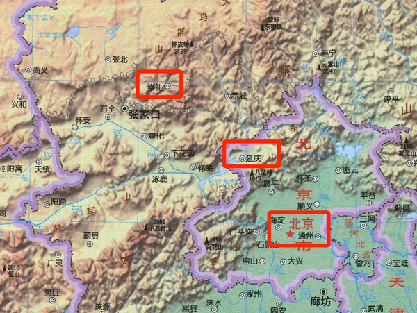 北京,延庆,张家口区位