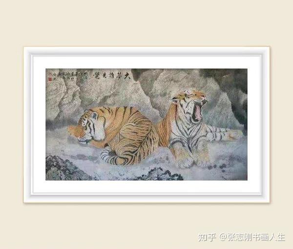 在1988年结识了"天下第一虎"冯大中的师兄倪文杰先生学习画东北虎,近