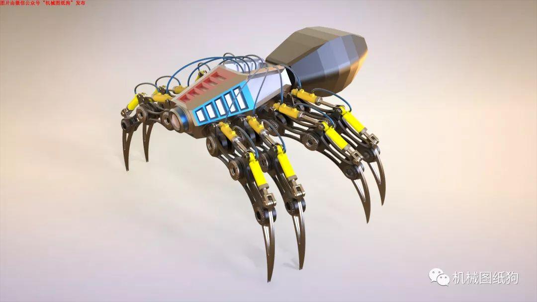 机器人机械蜘蛛模型3d图纸stp格式