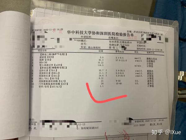 ①11.13号,在深圳市南山人民医院入职体检,下午拿到报告.