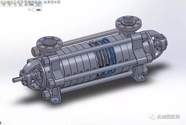 泵缸阀杆dg46多级泵3d模型图纸solidworks设计