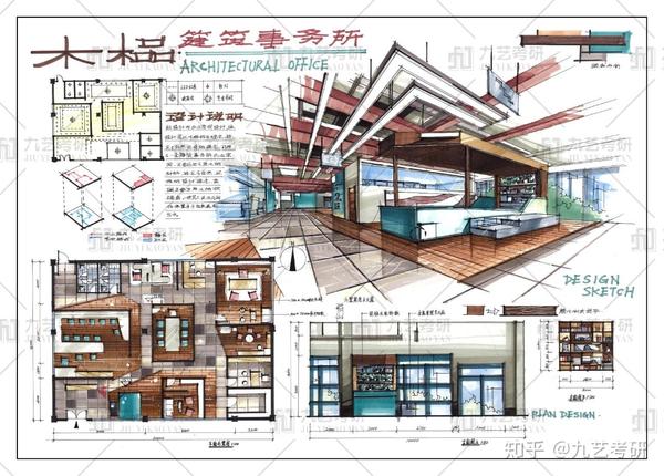 环艺室内快题办公空间工作室事务所办公室专题作品集锦