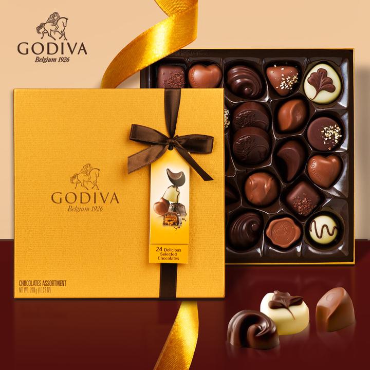 比利时原装进口歌帝梵(godiva)黑白混合夹心巧克力金