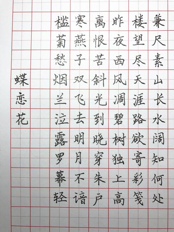 晏殊《蝶恋花》手写钢笔字笔友钢笔书法习作欣赏