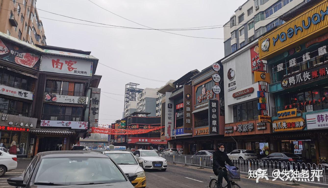 形形色色的民族用品商店,化妆品店,服装店,韩餐馆首尾相接,沿着街道