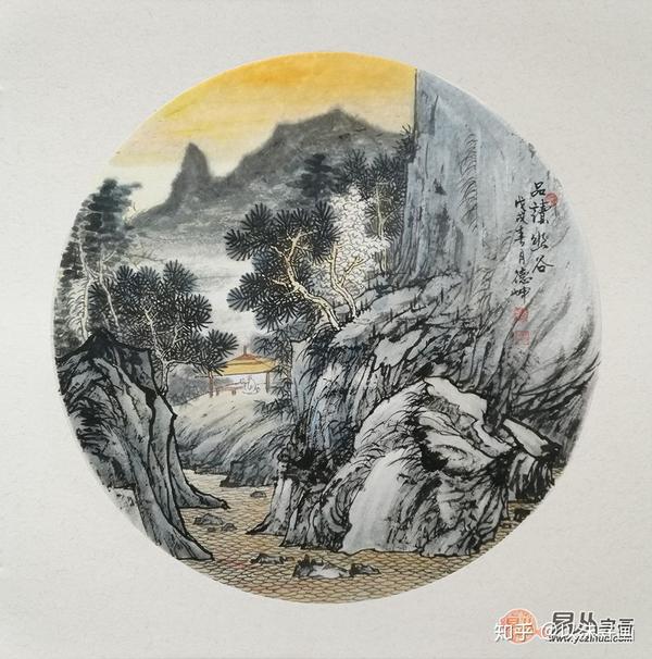 中式装饰画中的山水画小品,意境优美格调清爽
