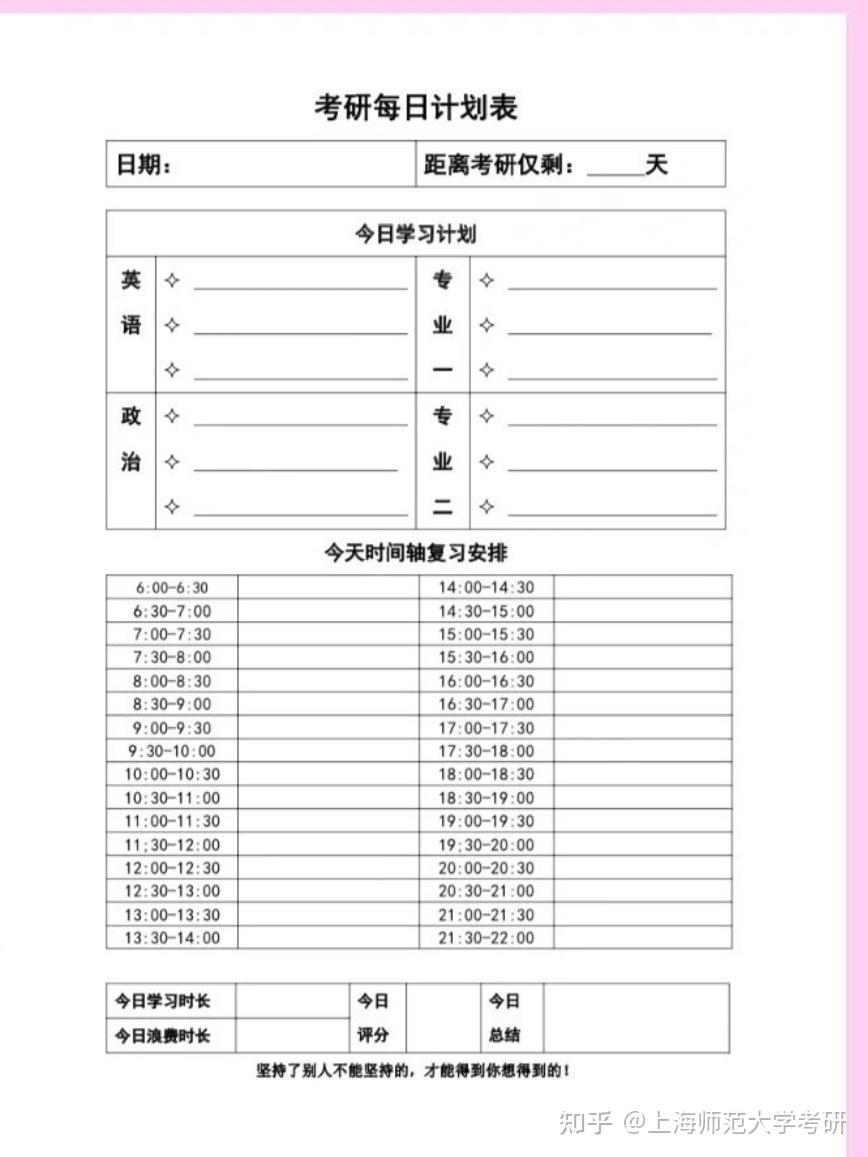 考研时间安排表