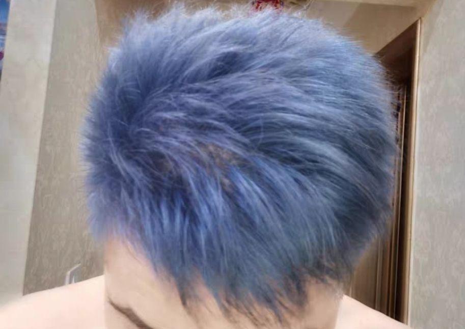 男生一枚想染蓝灰色的头发有没有朋友能发点带图的图片供我参考参考