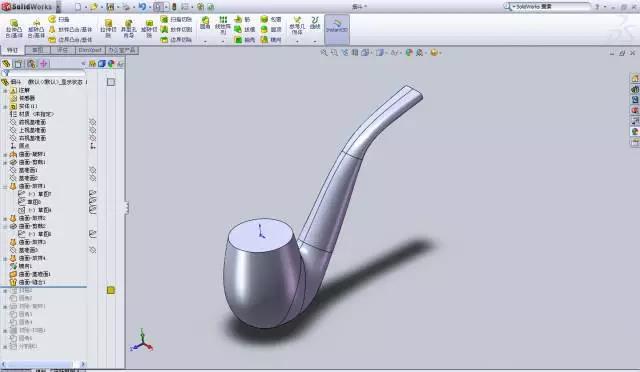 solidworks曲面建模烟斗的设计过程