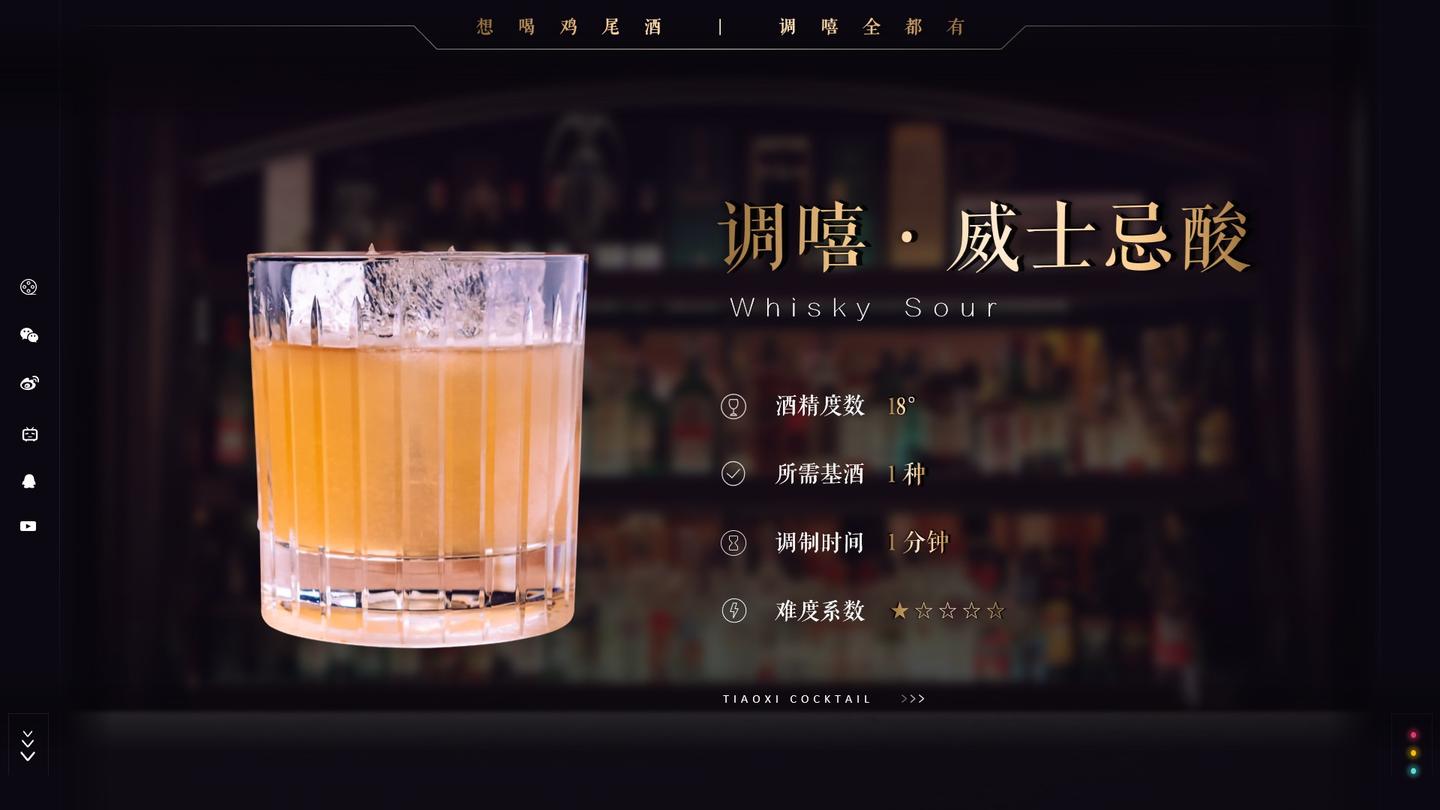 原创调嘻鸡尾酒之威士忌酸