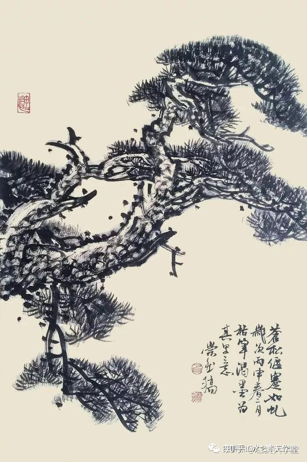 【连载】值得收藏的88种国画松树画法课稿(三)