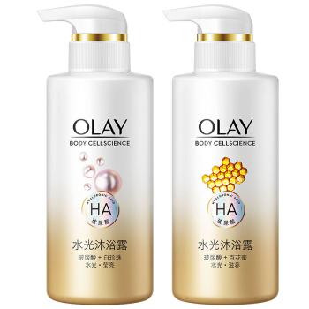 玉兰油 olay水光肌玻尿酸沐浴露套装 莹亮白珍珠300ml