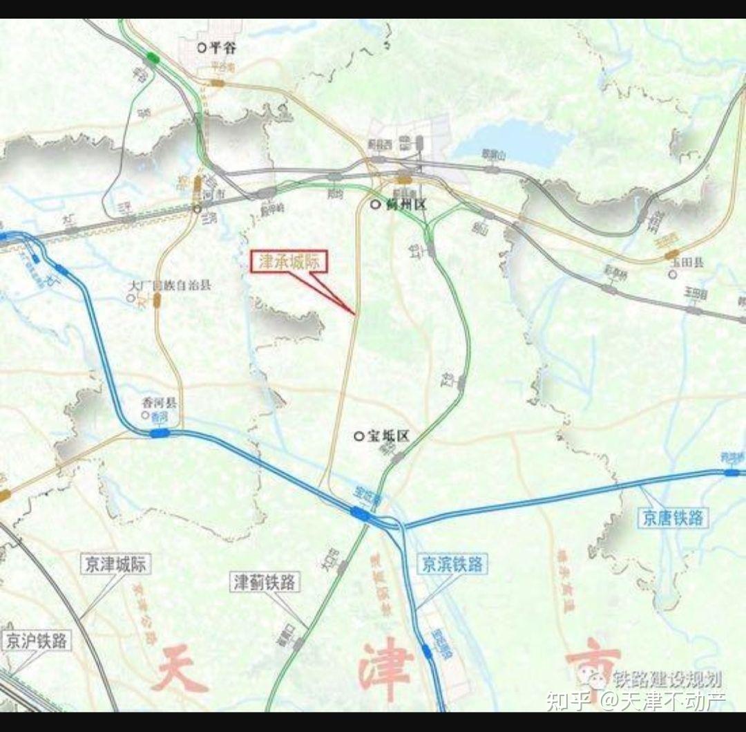 注:津承城际铁路示意图市域(郊)铁路津滨线是津城核心区与滨城核心区