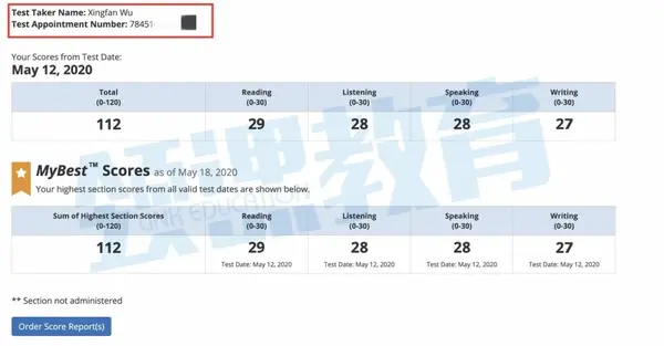 如果吴老师现在是需要托福成绩申请的学